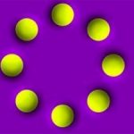 1つだと回らないのに、4つになるとグルグル回って見える画像