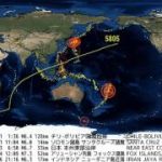 世界の地震 発生地点・規模・時刻分布図