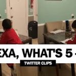 アマゾンのスマートスピーカーに宿題をやってもらおうとする子供
